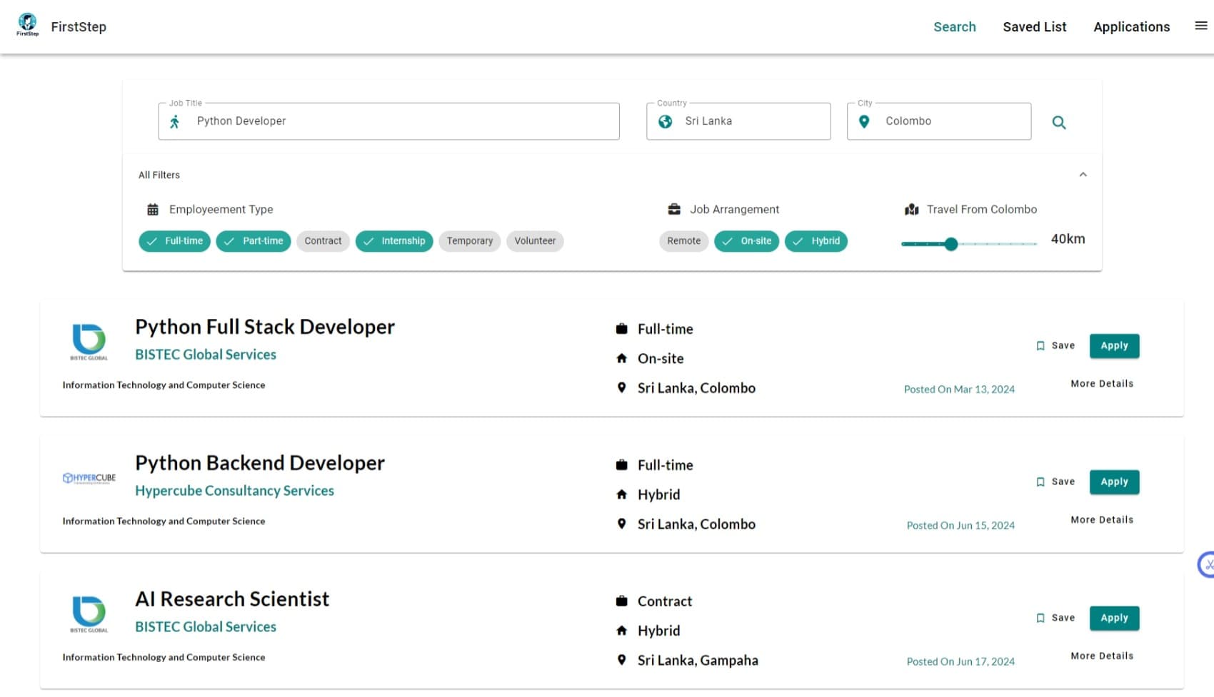 Seeker Portal - Dashboard
