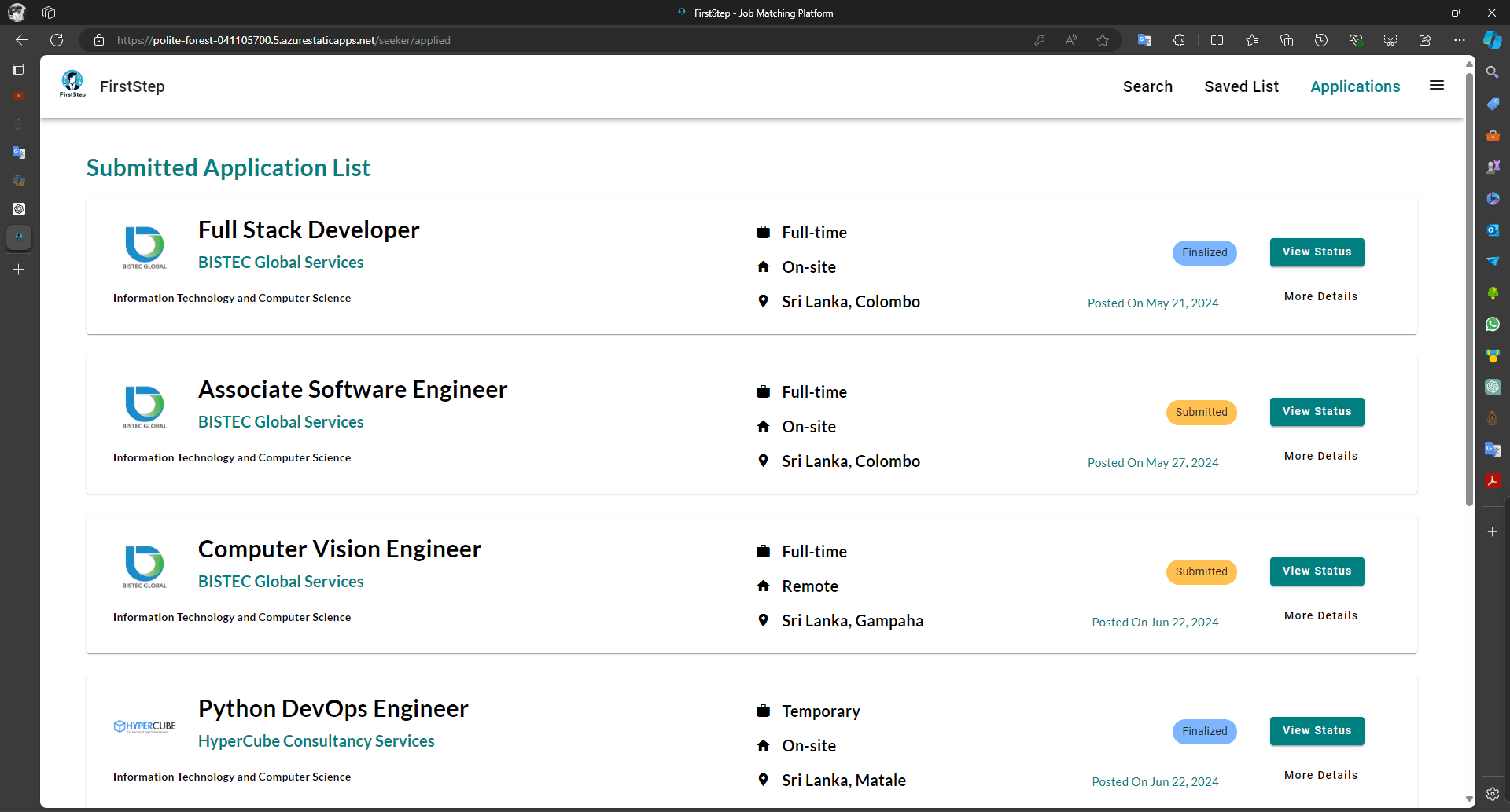 Seeker Portal - Profile